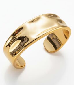 Women's 14K Gold-Plated Wide Bracelet. Fashionable Irregular Water Wave Opening Cuff Bracelet. Classic And Fashionable. Low Allergy. Comfortable To Wear. Fashionable Jewelry Gift For Her