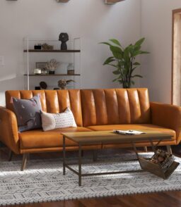 Brittany 81.5'' Vegan Leather Convertible Sofa