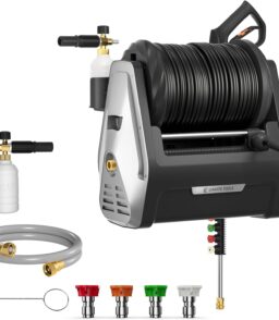 Giraffe Tools Wall Mounted Electric Pressure Washer. 1800W. 2900 PSI. 2.2 GPM. 100 ft Hose. 5 Nozzles