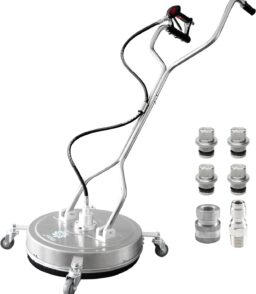 JANZ 24 in Pressure Washer Surface Cleaner With 4 Wheels. Dual Handle. Stainless Steel Housing. 4 Nozzle Cores And 2 Hose Adapters