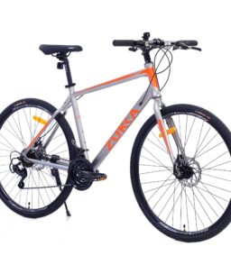 Men's Hybrid Road Bike 28 inch 700C Wheels. 21-Speed. 21-inch Aluminum Frame - Silver and Orange