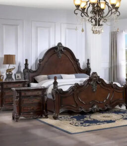 Furniture of America Eugene Traditional Dark Cherry Panel Bedroom Set. 3-Piece