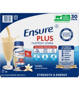 Ensure Plus Nutrition Shake. Vanilla. 8 fl. oz. 30-Pack