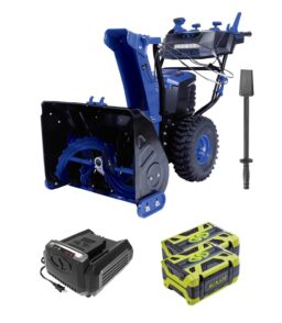 Snow Joe Cordless Dual-Stage Snow Blower. 24 in. 100-Volt. 2 x 5.0 Ah Batteries And Charger