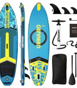 Genreen Inflatable Fishing Stand Up Paddle Board 11in With Full SUP Accessories