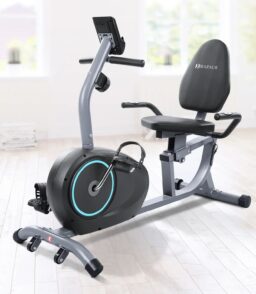MARNUR Recumbent Exercise Bike With 8 Levels Adjustable Resistance. LCD Monitor. Pad Holder And Wheels