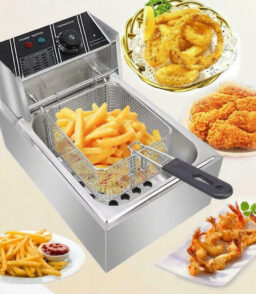 Electric Deep Fryer 6L/6.3QT Stainless Steel Countertop 1700W Single Tank