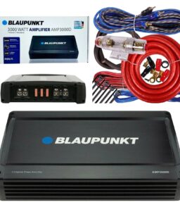 Blaupunkt Monoblock Class D Car Audio Amplifier With 4 Ga Amp Kit - AMP3000D