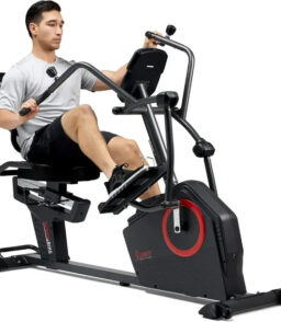 Sunny Health & Fitness Recumbent Elliptical Bluetooth-Enabled Cross Trainer With Arm Exercisers And Low-Entry Seat - SF-RBE4886SMART