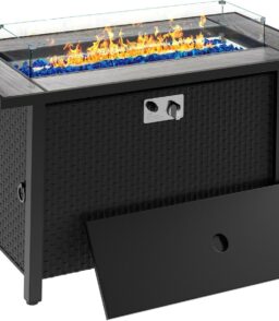 Meilocar 45in Propane Fire Pit Table. 50000 BTU. Gray Tabletop