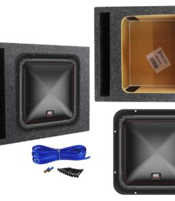 MTX 12in 500W RMS Square Car Audio Subwoofer Kit With Vented Enclosure - S6512-44