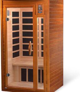 DYNAMIC SAUNAS 1- to 2-Person Low EMF Far Infrared Dry Heat Sauna With Red Light Therapy - Barcelona