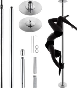 KFFKFF Dance Pole Set. 45mm Stainless Steel. Silver - HM-590S