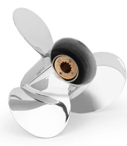Qiclear Stainless Steel Outboard Motor Propeller 10 1/2 x 13. 13 Spline Tooth. RH - 48-855858A46