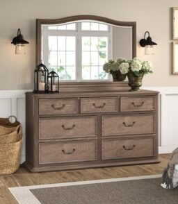 Diane 7 Drawer 66'' W Dresser with Mirror