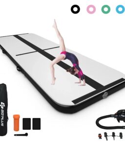 Goplus 10FT Air Track Inflatable Gymnastics Tumbling Mat With Pump - Black