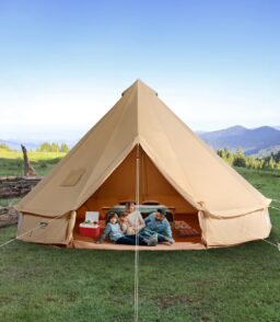 KFFKFF Canvas Bell Tent 6m/19.68ft 4-Season With Stove Jack - ZJTM1303