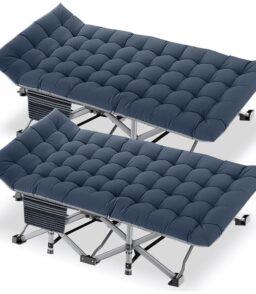 DoCred Heavy-Duty Folding Camping Cot With Mattress. 2-Pack