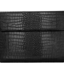 Black Faux Crocodile PU Leather Laptop Sleeve Case - 11/13/15 inch