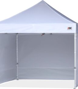 ABCCANOPY Easy Pop Up Canopy Tent With Sidewalls 10x10 Ft White - Commercial Series
