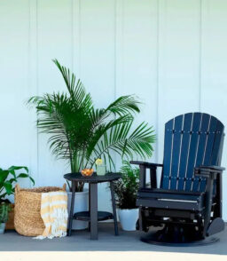 All-Weather Poly Lumber Adirondack Swivel Glider Chair - Rust-Resistant Outdoor Seating