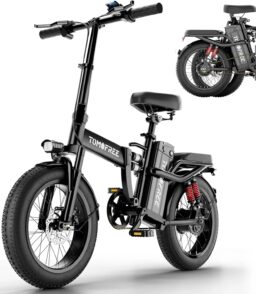 Tomofree Folding Electric Bike For Adults. 1200W. 48V 20Ah. 16 x 3in Tire. 330lbs. Black - T1