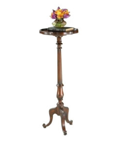 Bowery Hill Traditional Wood Pedestal Plant Stand. Cherry Dark Brown. 36.5in H x 14in W x 14in D