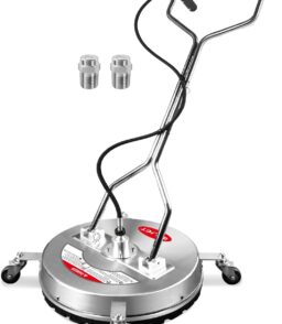 WOJET 20 Inch Pressure Washer Surface Cleaner Attachment. 4 Wheels. Dual Handles. 4500 PSI. Stainless Steel