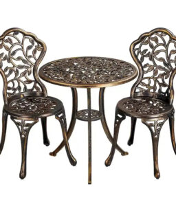 Yaheetech 3-Piece Aluminum Patio Bistro Set With 2 Chairs And Table - Antique Finish