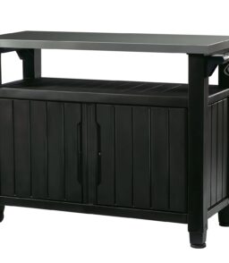 Keter Unity XL Resin Serving Station And Prep Table. 78 Gallon. Graphite