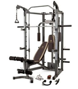 Marcy Full Body Home Exercise Gym. Gray/Brown. 98 x 59 x 82 Inches