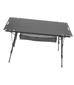 Miulika Folding Camping Table. Aluminum Alloy And PP. 103cm x 55cm. Adjustable Height 45cm-67cm - Black