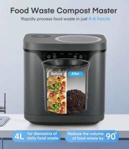 FOHERE 4L Countertop Electric Kitchen Composter. Gray