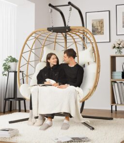 DoubleTT Double Swing Egg Chair With Stand. 2 Person. 550 LBS Capacity