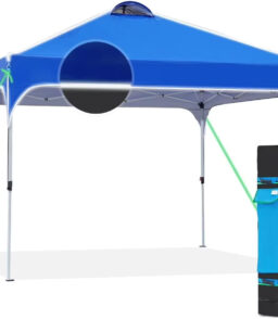 Quictent 10 x 10 ft Pop-Up Canopy Tent With Reflective Top. Fluorescent Rope And Vented Top