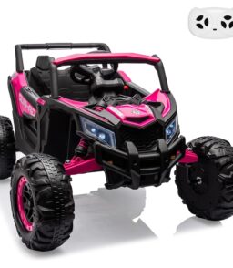 FUNTOK 24V Ride-On Off-Road UTV Electric Toy Car - Rose Gold