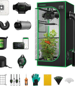 VIVOSUN Smart Grow Tent System Kit. 24x24x48 in. 100W LED. WiFi-Integrated - GIY GrowHub E42A