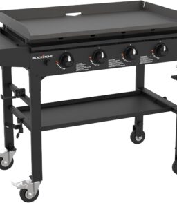 Blackstone 36 in Omnivore Griddle With Folding Side Shelves. Powder Coated Steel. Black - 1554