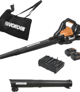 WORX 40V Cordless Leaf Blower. Vacuum And Mulcher With 2 x 4.0 Ah Batteries And Charger - WG583