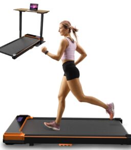 CoolHut 2-In-1 Portable Folding Under-Desk Walking Pad Treadmill. 2.5 HP. 3.8 MPH. Black