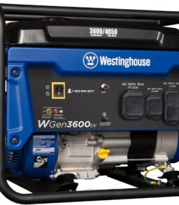 Westinghouse Portable Generator 3600 Running Watts 4650 Peak Watts 30A Outlet - 212cc