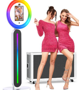Portable iPad Photo Booth Stand With Ring Light and Remote App Control
