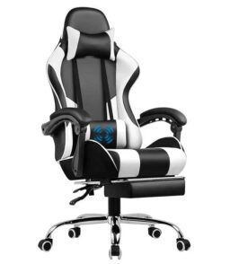 Gaming Computer Chair With Footrest. Lumbar Support And Height Adjustment