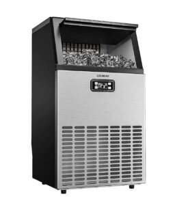 Euhomy Commercial Ice Machine. 2 Way Water Supply. 100 lbs/24H. 33 lbs Capacity - 100