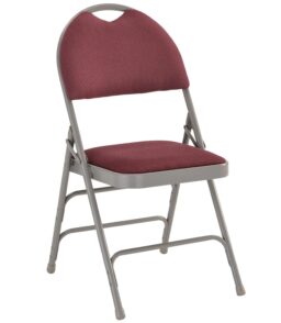 Flash Furniture HERCULES Series Triple-Braced Burgundy Fabric Metal Folding Chair