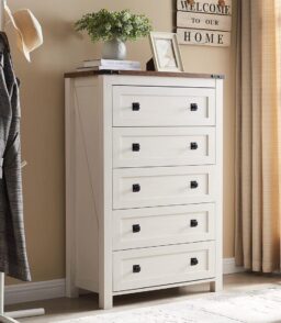 Farmhouse 5 Drawers Dresser Chests for Bedroom