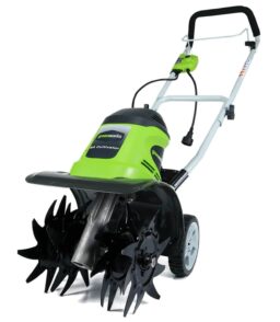 Greenworks Corded Electric Cultivator/Tiller. 8 Amp. 10-inch - 27072
