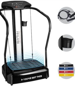 Lifepro Rhythm Vibration Plate Workout Equipment With Resistance Bands. Black