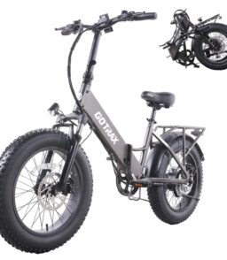 GOTRAX F3 500W Folding Fat Tire Electric Bike. 20in x 4in Tires. 20 MPH. 60 Mile Range - F3