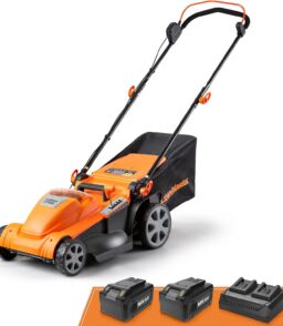 LawnMaster 48V Max Brushless Lawn Mower With 2 x 24V Max 4.0Ah Batteries And Dual Charger - CLMF4817E